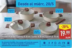 ALDI CROFTON Cacerola 026 cm/ Cacerola 0.28 cm / Sartén Ø 28 cm / Cazuela Ø 28 cm oferta