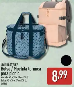 ALDI LIVE IN STYLE Bolsa / Mochila térmica para picnic oferta