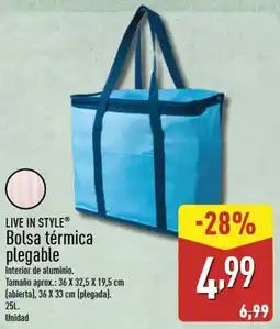 ALDI LIVE IN STYLE Bolsa térmica plegable oferta
