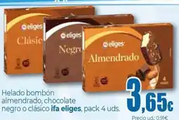 Unide Supermercados IFA ELIGES Helado bombón almendrado, chocolate negro o clásico oferta