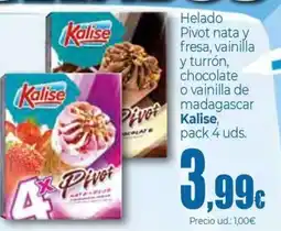 Unide Supermercados KALISE Helado Pivot nata y fresa, vainilla y turrón, chocolate o vainilla de Pivot madagascar oferta