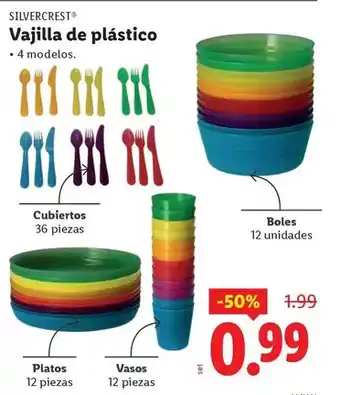 Ocine Silvercrest - vajilla de plastico oferta