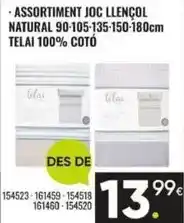 Family Cash Telai - assortiment joc llencol natural 90-105-135-150-180cm 100% coto oferta