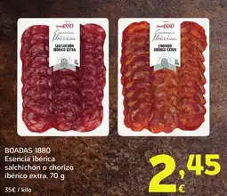 HiperDino Boadas 1880 esencia ibérica salchichón o chorizo ibérico extra, 70 g oferta