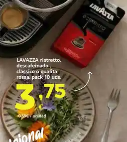 HiperDino LAVAZZA ristretto, descafeinado, classico o qualita rossa, pack 10 uds. oferta