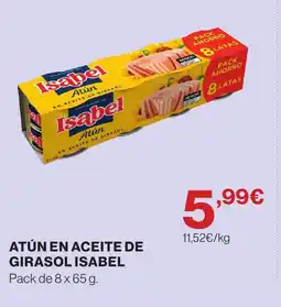 Hipercor ISABEL Atún en aceite de girasol oferta