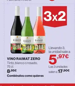 Hipercor RAIMAT ZERO Vino oferta