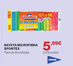 Hipercor SPONTEX Bayeta microfibra oferta