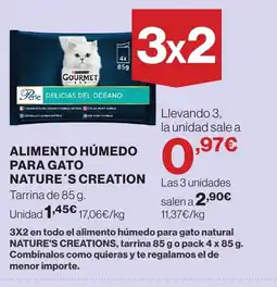 Hipercor Alimento húmedo para gato nature's creation oferta