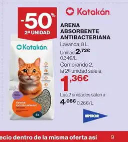 Hipercor Arena absorbente antibacteriana oferta