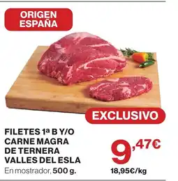 Hipercor Filetes 1a b y/o carne magra de ternera valles del esla oferta