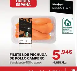 Hipercor Filetes de pechuga de pollo campero oferta
