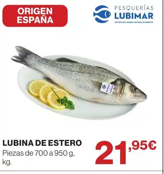 Hipercor Lubina de estero oferta