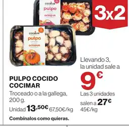 Hipercor COCIMAR Pulpo cocido oferta