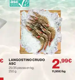 Hipercor Langostino crudo asc oferta