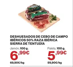 Hipercor Deshuesados de cebo de campo ibéricos 50% raza ibérica sierra de tentudía oferta