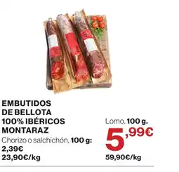 Hipercor Embutidos de bellota 100% ibéricos montaraz oferta
