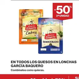 Hipercor GARCÍA BAQUERO En todos los quesos en lonchas oferta