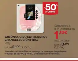 Hipercor FRIAL Jamón cocido extra duroc gran selección oferta