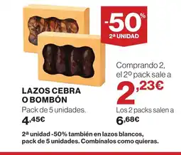 Hipercor Lazos cebra o bombón oferta