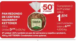 Hipercor Pan redondo de centeno hausbrot ketterer oferta
