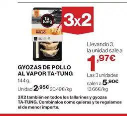 Hipercor TA-TUNG Gyozas de pollo al vapor oferta