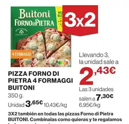 Hipercor BUITONI Pizza forno di pietra 4 formaggi oferta