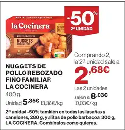 Hipercor LA COCINERA Nuggets de pollo rebozado fino familiar oferta