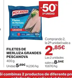 Hipercor PESCANOVA Filetes de merluza grandes oferta