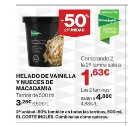 Hipercor Helado de vainilla y nueces de macadamia oferta
