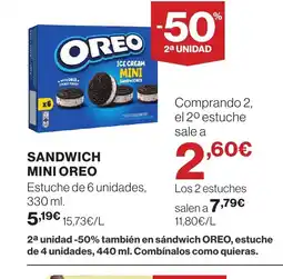 Hipercor OREO Sandwich mini oferta