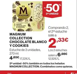 Hipercor MAGNUM Collection chocolate blanco y cookies oferta
