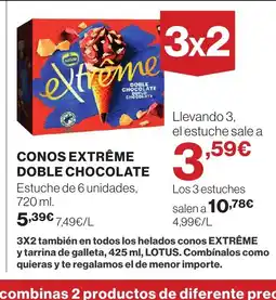Hipercor Conos extrême doble chocolate oferta