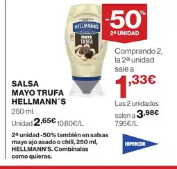 Hipercor HELLMANN'S Salsa mayo trufa oferta