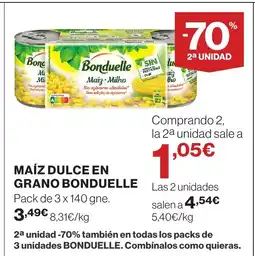 Hipercor BONDUELLE Maíz dulce en grano oferta
