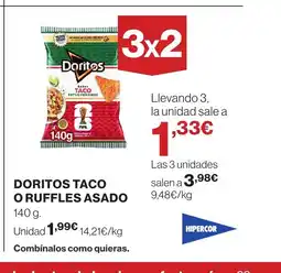 Hipercor DORITOS Taco o ruffles asado oferta