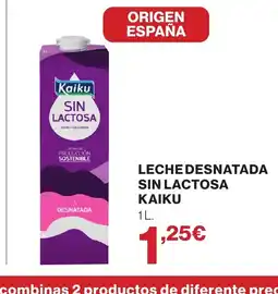 Hipercor KAIKAU Leche desnatada sin lactosa oferta