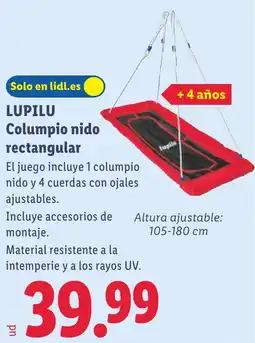 Lidl LUPILU Columpio nido rectangular oferta