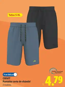 Lidl CRIVIT Pantalón corto de chándal oferta