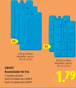 Lidl CRIVIT Acumulador de frío oferta