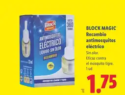 Lidl BLOCK MAGIC Recambio antimosquitos eléctrico oferta