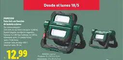 Lidl PARKSIDE Foco led con función de batería externa oferta
