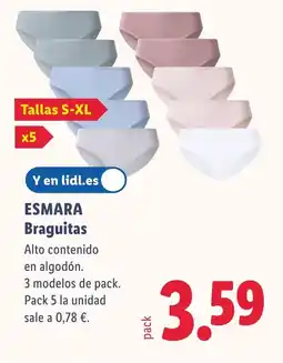 Lidl ESMARA Braguitas oferta