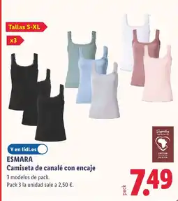 Lidl ESMARA Camiseta de canalé con encaje oferta