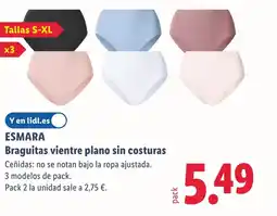 Lidl ESMARA Braguitas vientre plano sin costuras oferta