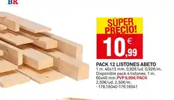 Bricoking Pack 12 listones abeto oferta