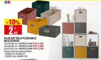 Bricoking Caja de tela plegable multiusos oferta