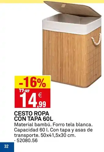 Bricoking Cesto ropa con tapa oferta