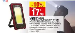 Bricoking Linterna led powerbank solar profer oferta
