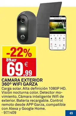 Bricoking GARZA Camara exterior 360° wifi oferta
